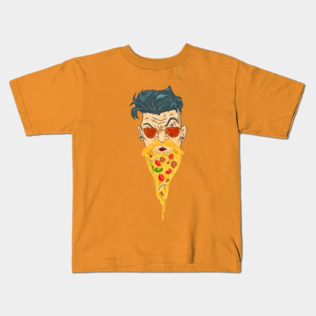 Pizza Beard Kids T-Shirt by BRed_BT